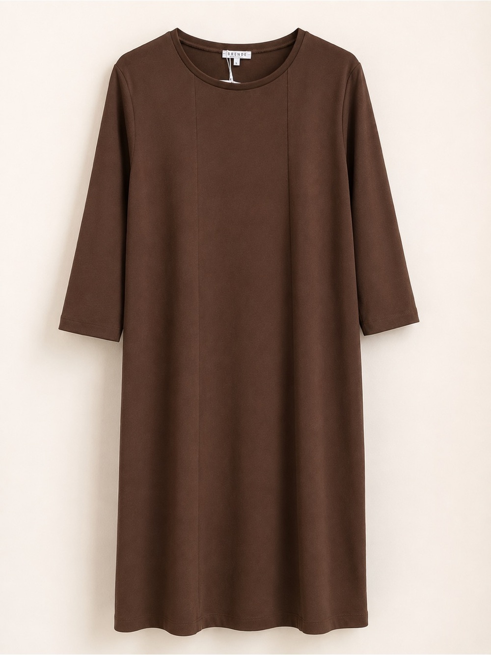 Brende Chocolate Brown Cotton Blend Midi Dress NWT Size L